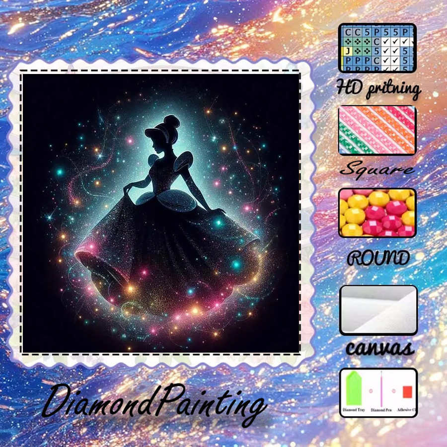 5D Diamond Painting Kit Full Drill - 1ピース - 5D-DIY - フロッキングクロス -