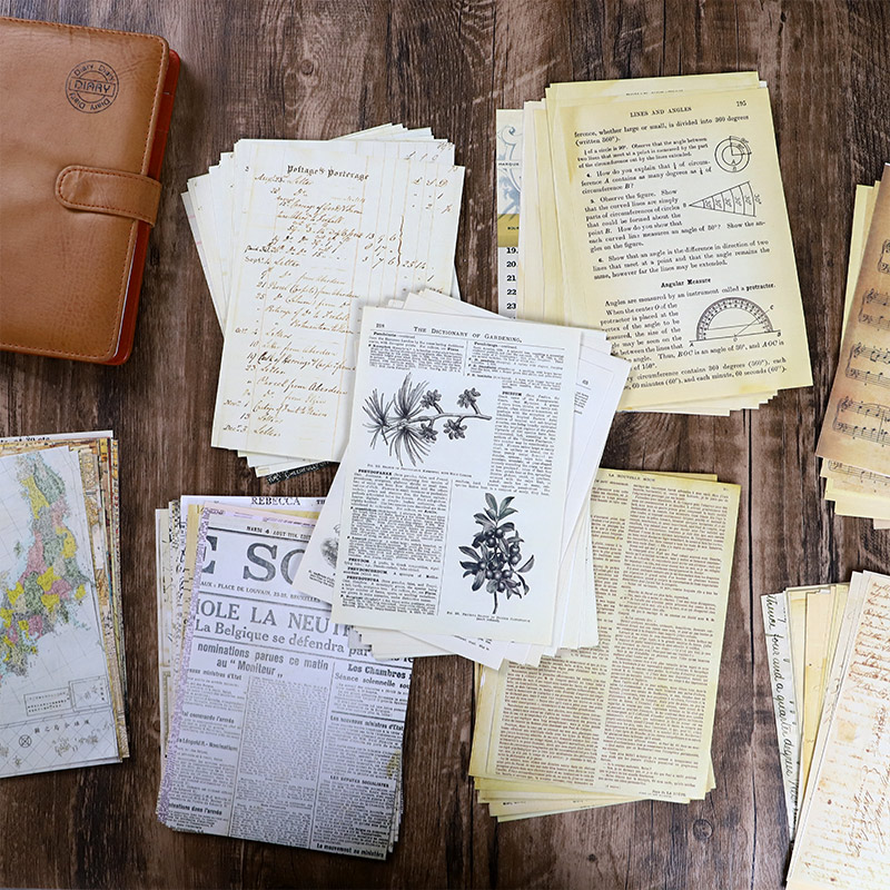 Vintage Junk Journal Scrapbooking Paper - 30 個古い地図花文字音楽ページ背景素材紙ジャンクジャーナルスクラップブッキングヴィンテージ装飾 Diy クラフト紙