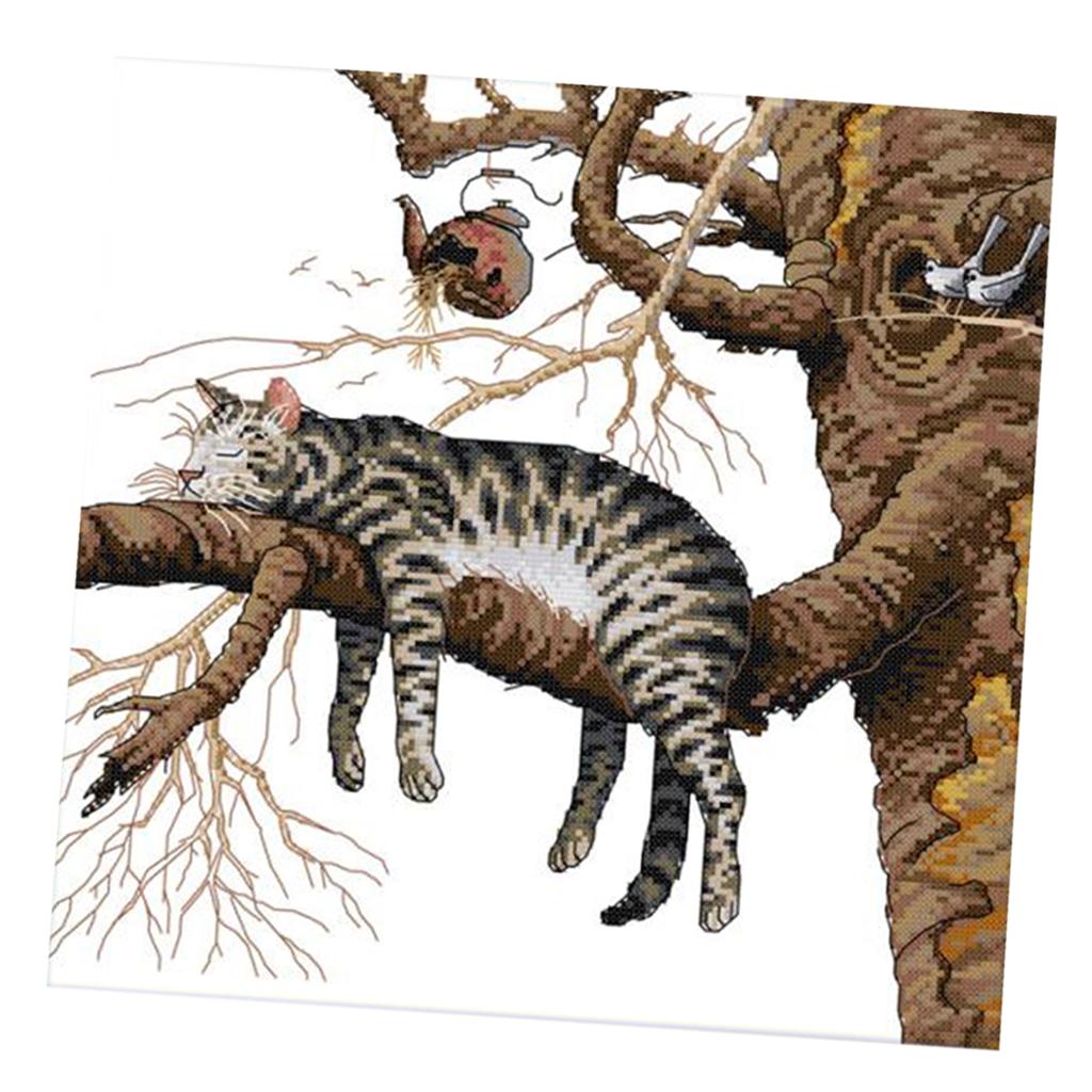 Cross Stitch Stamped Kits Beginners - 初心者向けスタンプクロスステッチキット、事前に分類された糸、DIY刺繍パターンクラフトセット（寝室用）