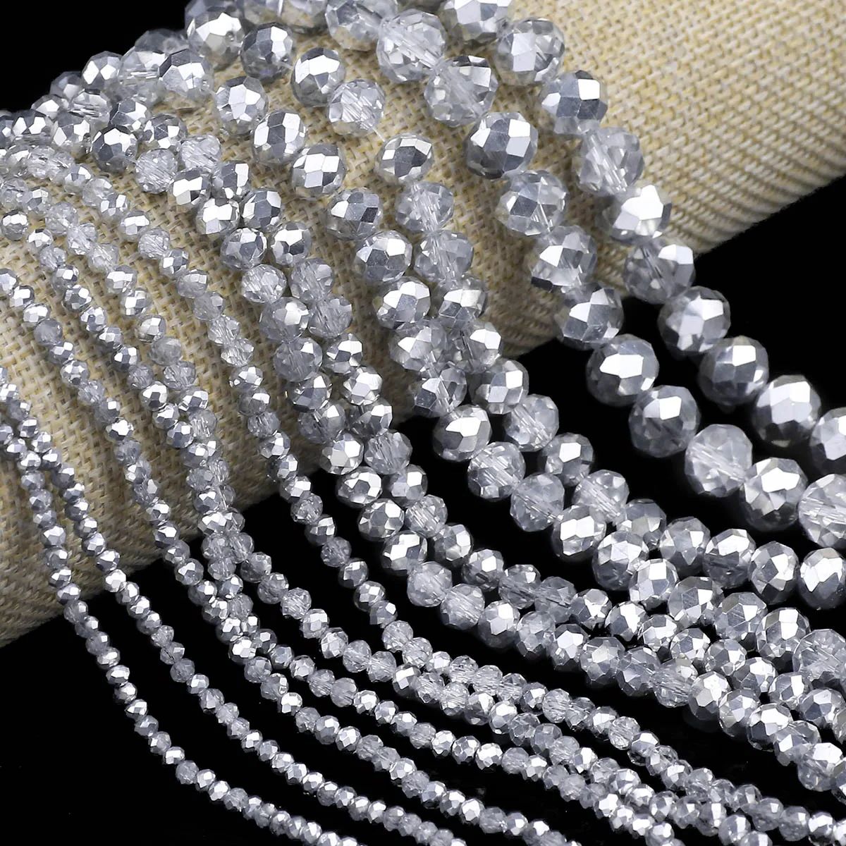Glass Seed Beads 2Mm Jewelry Making - オーストリアンガラスビーズ,ジュエリー作り用,ハーフシルバーカラー,透明,フラット,ラウンド,ルーズ,DIYブレスレット,ネックレス,2-10