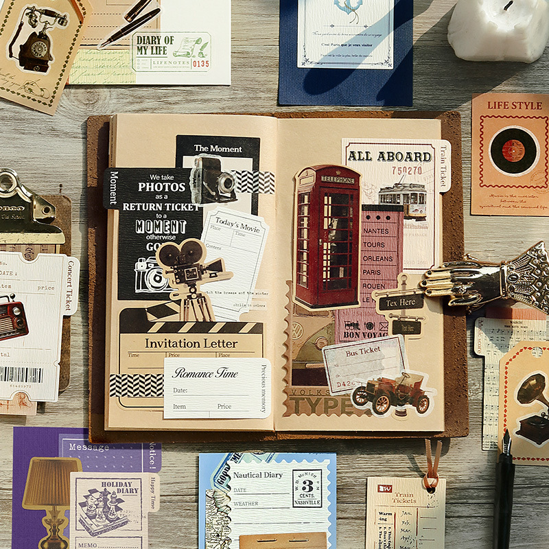 Vintage Junk Journal Scrapbooking Paper - 30枚入り ヴィンテージアーカイブ素材紙 DIY手作りアルバム スクラップブック ジャンクジャーナル 日記
