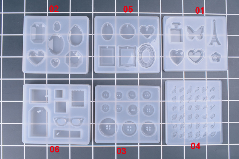6種類のデザインシリコン樹脂型セット、エポキシジュエリー製作 - Silicone Epoxy Resin Molds Set のレビューと価格