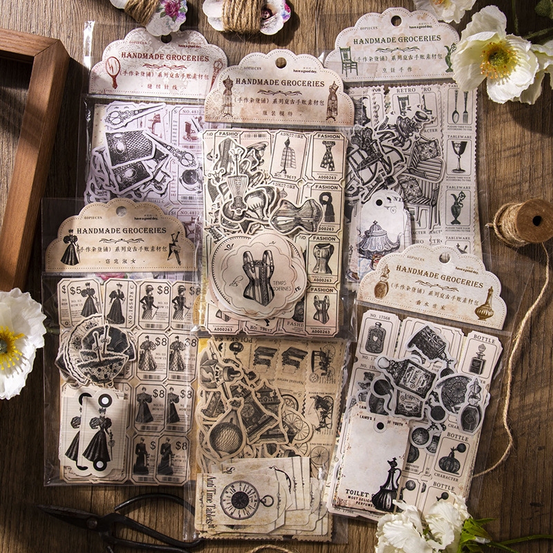ヴィンテージステッカーと紙素材,装飾日記,スクラップブッキン - Vintage Junk Journal Scrapbooking Paper のレビューと価格