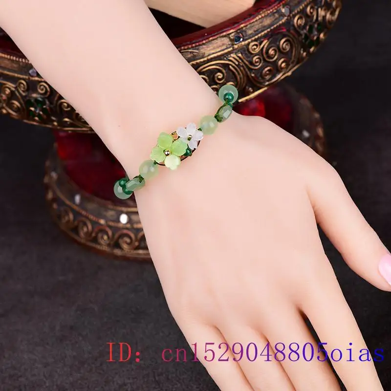 男性用グリーン翡翠フラワーブレスレット,エナメルビーズ,ジュ - Beading のレビューと価格