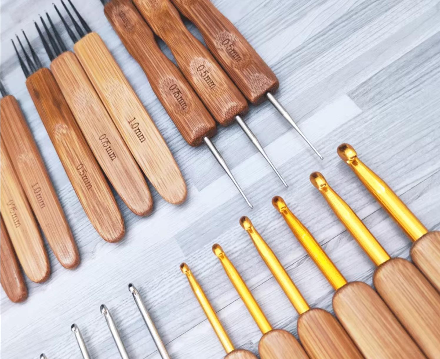 竹木製ハンドルかぎ針編みフック人間工学に基づいた織り針クラフ - Wooden Crochet Hooks Ergonomic Handle のレビューと価格