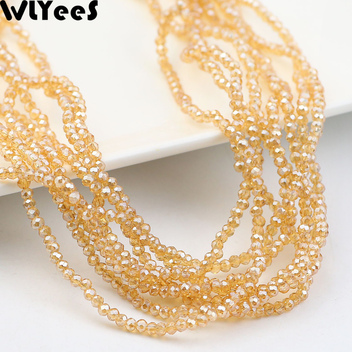WLYeeS フラットラウンドゴールドシャンパンビーズ 2m - Glass Seed Beads 2Mm Jewelry Making のレビューと価格