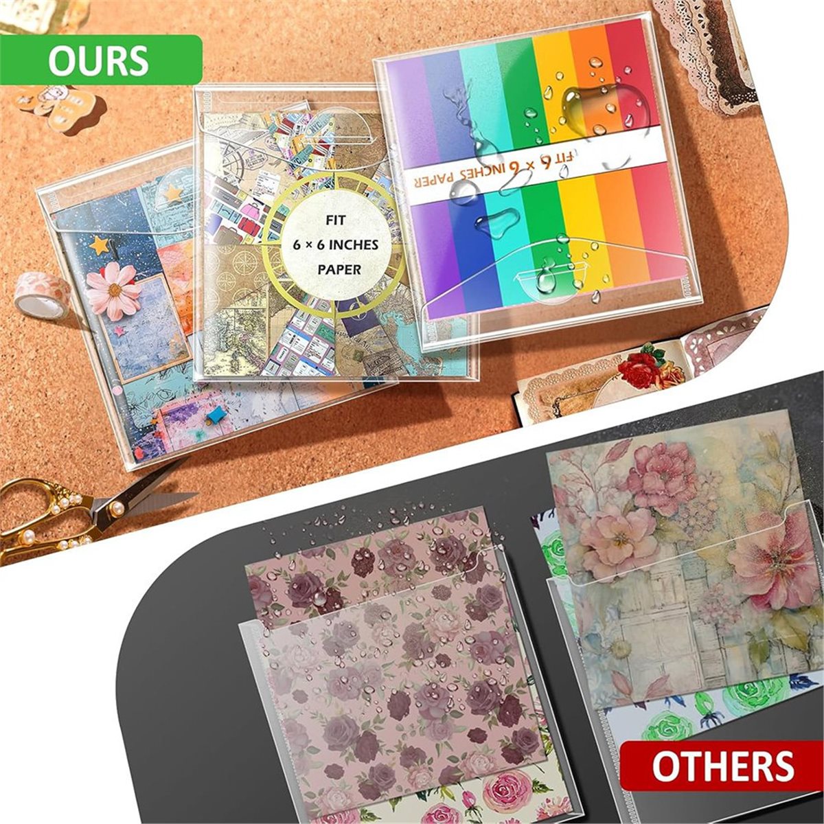 (A02R) 6x6インチのスクラップブック収納、蓋付きスク - Scrapbooking のレビューと価格