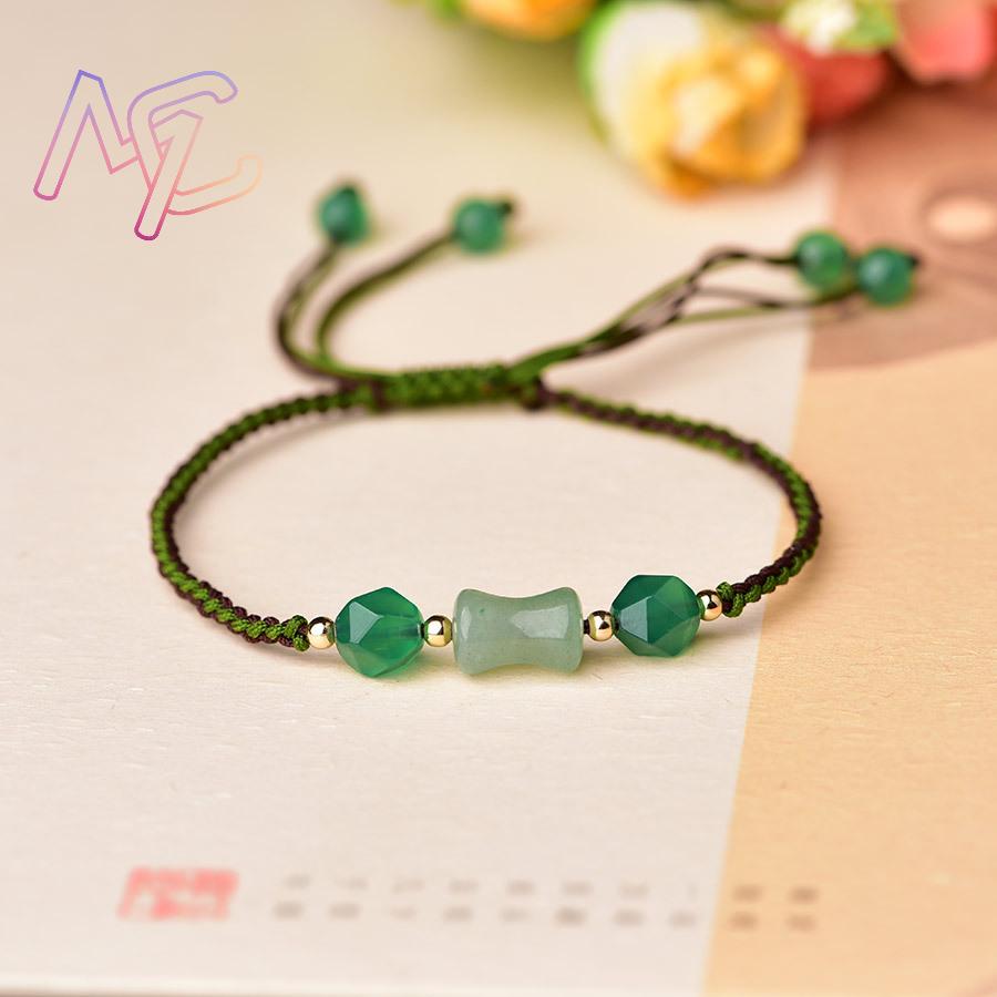 グリーンナチュラルジェイドビーズブレスレットファッションギフ - Beading のレビューと価格