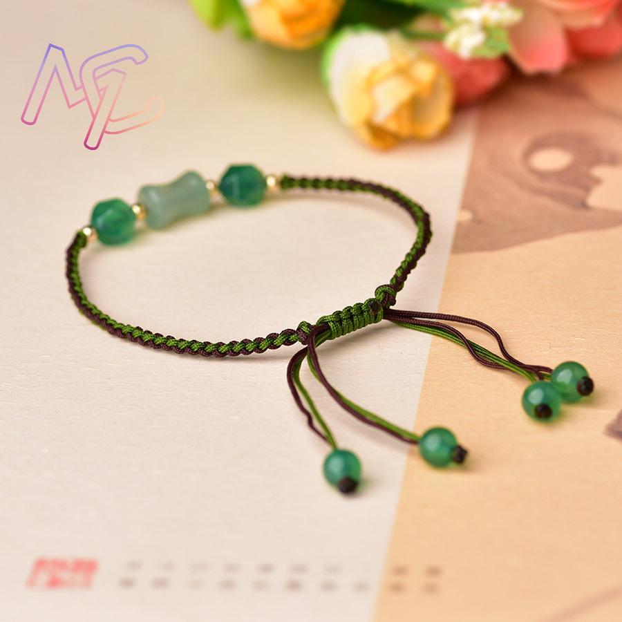 グリーンナチュラルジェイドビーズブレスレットファッションギフ - Beading のレビューと価格