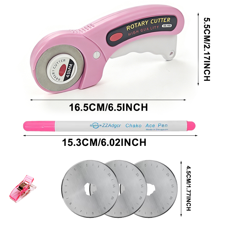 45mmロータリーカッター縫製用品、交換用刃5枚、縫製クリッ - Rotary Cutter For Fabric 45Mm のレビューと価格