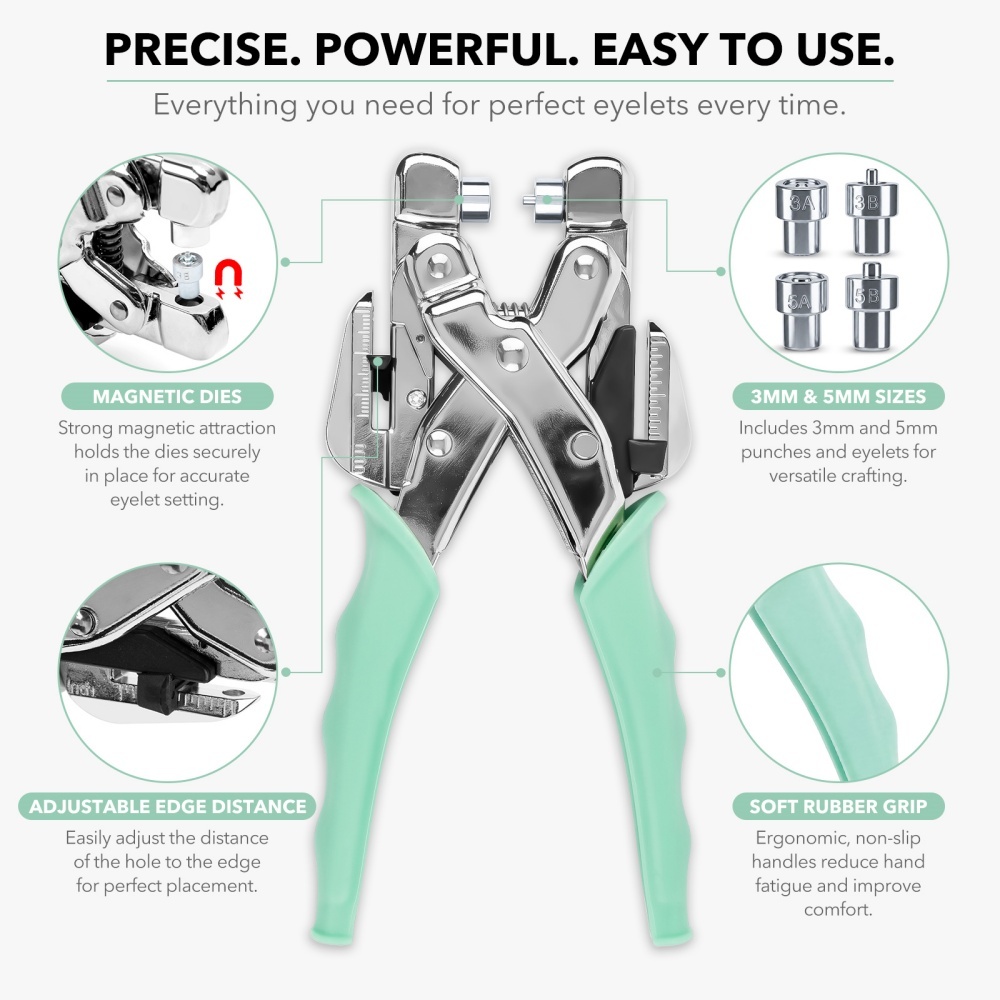 グロメットツールキット ハンドヘルド穴あけプライヤー バック - Sewing のレビューと価格