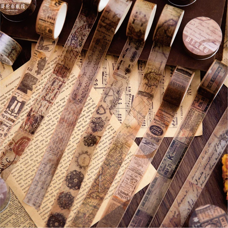 ヴィンテージ粘着紙テープ,18.5x2m,和紙,日曜大工,ス - Vintage Junk Journal Scrapbooking Paper のレビューと価格