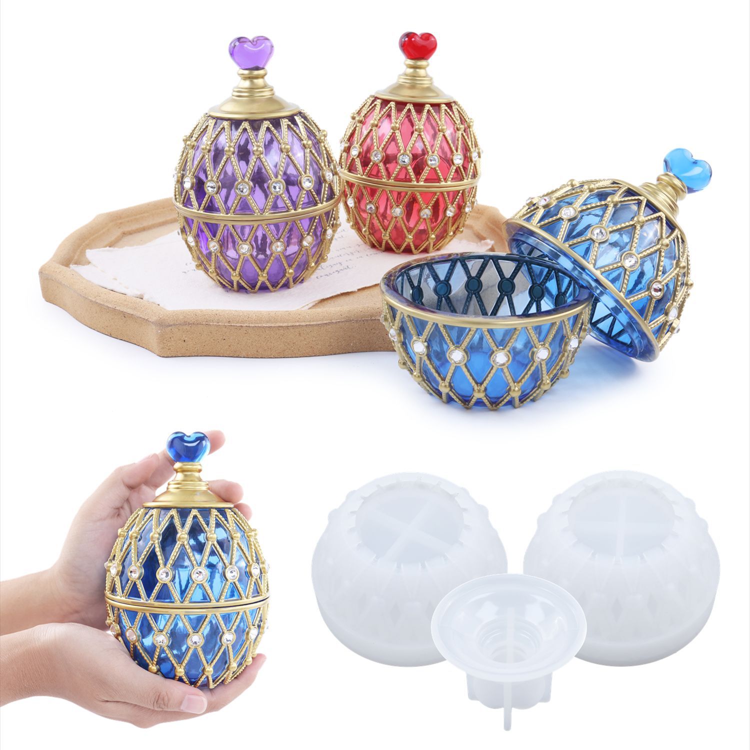 日曜大工用エポキシ樹脂金型収納ボックス,卵形収納ボックス,ジ - Silicone Epoxy Resin Molds Set のレビューと価格