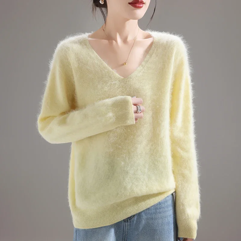 2025年レディース100%メリノウールセーター、厚手ルーズ - Embroidery のレビューと価格