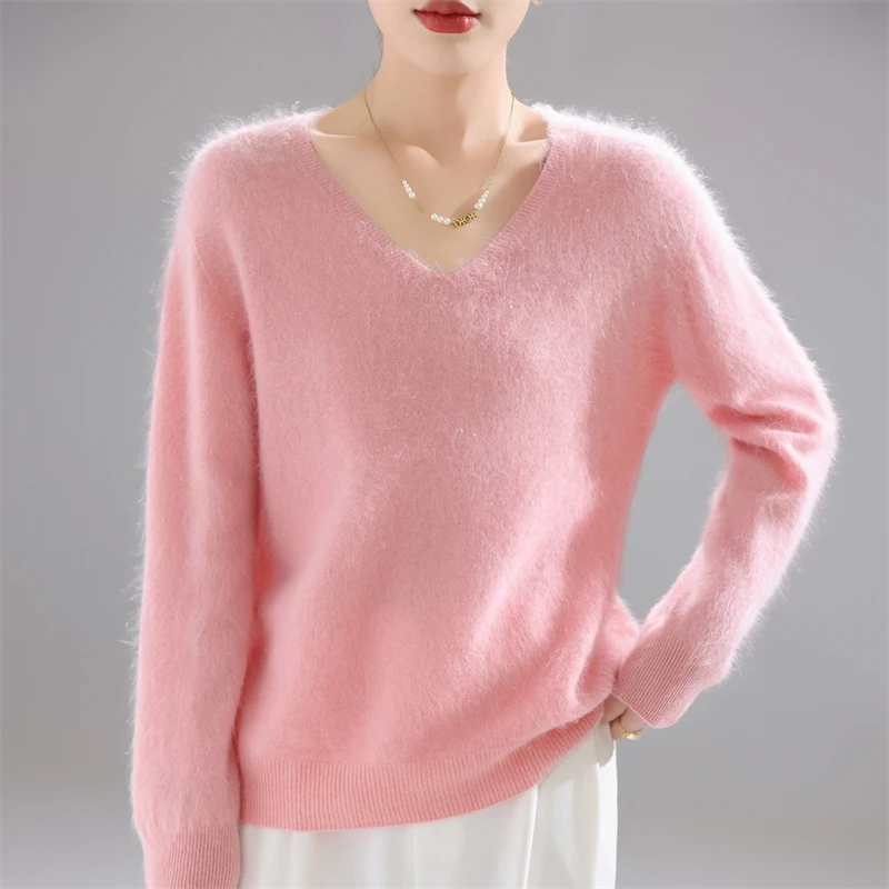 2025年レディース100%メリノウールセーター、厚手ルーズ - Embroidery のレビューと価格