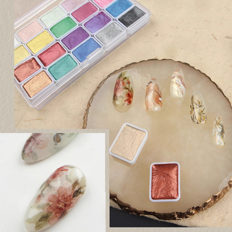Portable56 色固体顔料ブルーミングパール水彩ネイル - Watercolor Paint Set Solid Pigment のレビューと価格