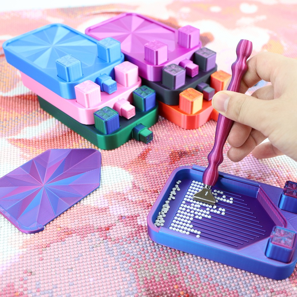 マルチカラーダイヤモンドペインティングトレイ（ゴミ箱2個付き - Painting Supplies のレビューと価格