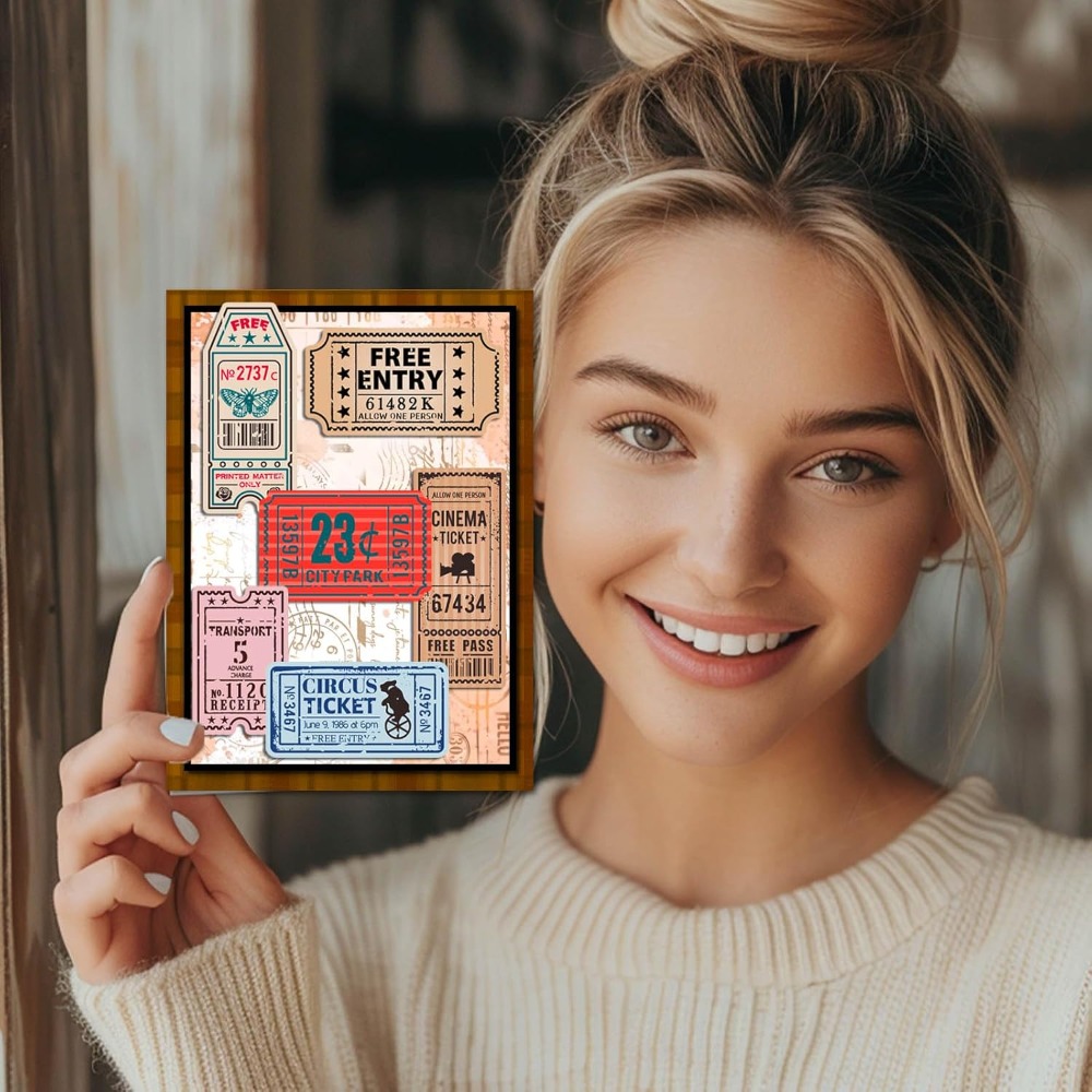 ヴィンテージチケットクリアスタンプスクラップブッキング用電車 - Clear Silicone Stamps For Card Making のレビューと価格